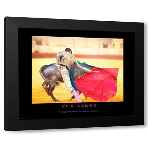 Challenge Black Modern Wood Framed Art Print by Anonymous