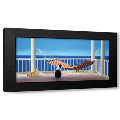 Porch Hammock Tails Black Modern Wood Framed Art Print with Double Matting by Saxe, Carol