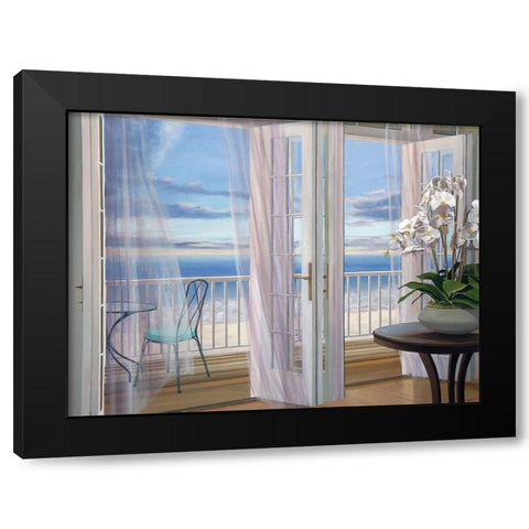 Fresh Breeze Black Modern Wood Framed Art Print with Double Matting by Saxe, Carol