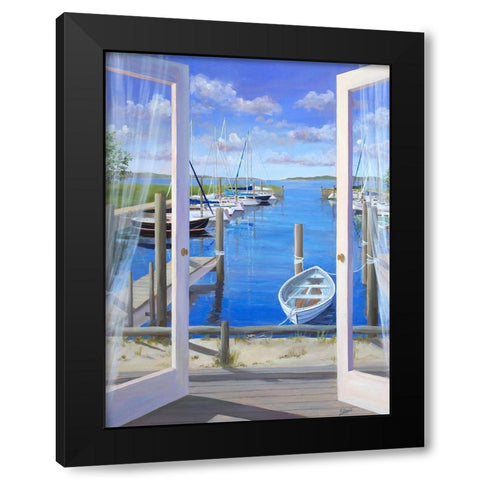 Port Deck Black Modern Wood Framed Art Print by Saxe, Carol