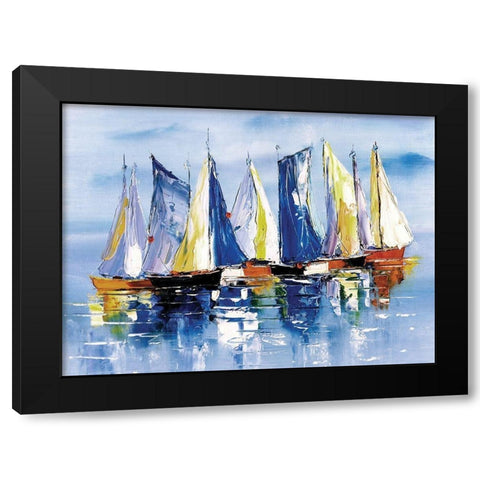 Boat Ballet Black Modern Wood Framed Art Print by Chen, Y.C.