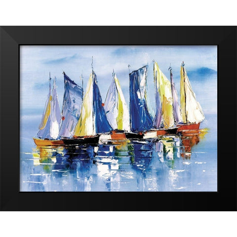 Boat Ballet Black Modern Wood Framed Art Print by Chen, Y.C.