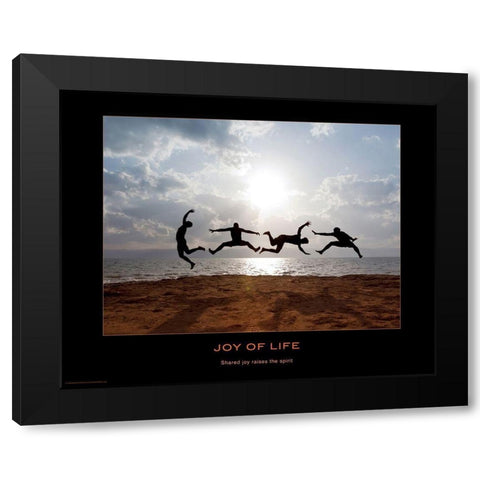 Joy of Life Black Modern Wood Framed Art Print with Double Matting by Anonymous