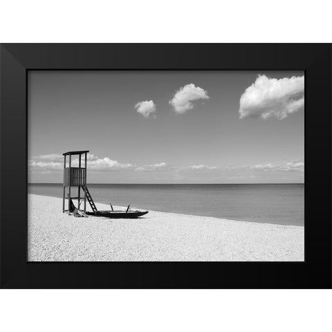 Summer Black Modern Wood Framed Art Print by Anonymous