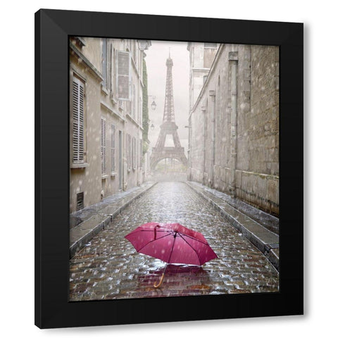 Romantic Interlude Black Modern Wood Framed Art Print by Cranache