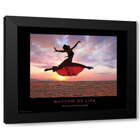 Rhythm of Life Black Modern Wood Framed Art Print with Double Matting by Anonymous