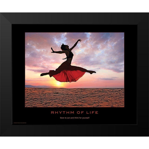 Rhythm of Life Black Modern Wood Framed Art Print by Anonymous