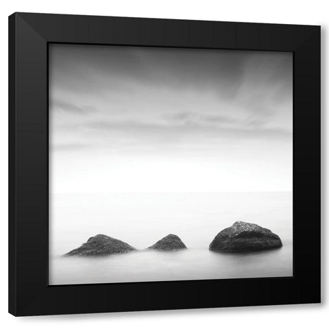 Ocean Rocks I. Black Modern Wood Framed Art Print by Sorochan
