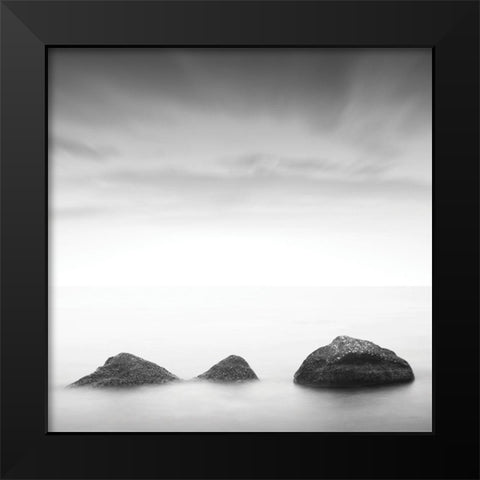 Ocean Rocks I. Black Modern Wood Framed Art Print by Sorochan