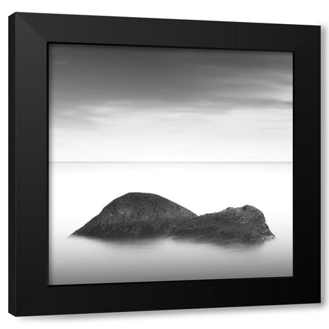 Ocean Rocks II. Black Modern Wood Framed Art Print by Sorochan