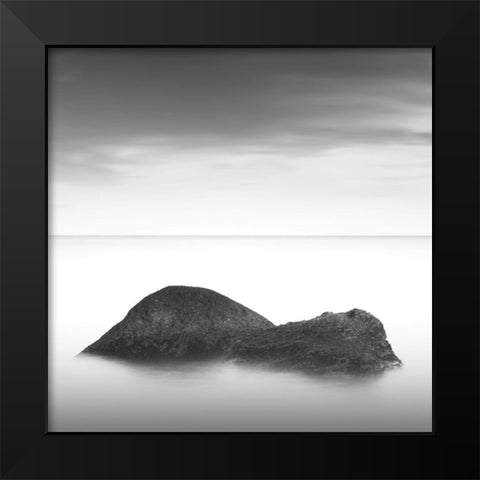 Ocean Rocks II. Black Modern Wood Framed Art Print by Sorochan