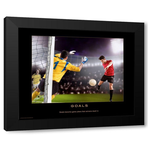 Goals Black Modern Wood Framed Art Print by Anonymous