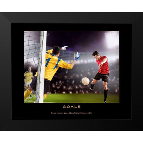 Goals Black Modern Wood Framed Art Print by Anonymous