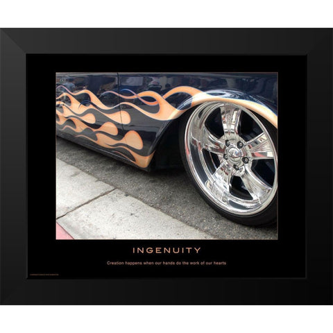 Ingenuity Black Modern Wood Framed Art Print by Anonymous