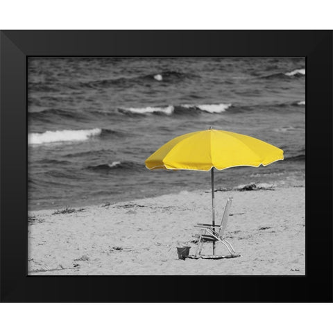 Sunny Umbrella Black Modern Wood Framed Art Print by Turek, Eve