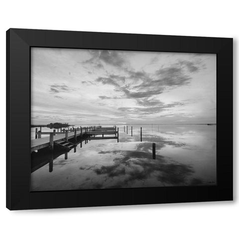 Dock Sunset Black Modern Wood Framed Art Print by Turek, Eve