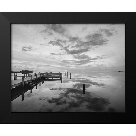 Dock Sunset Black Modern Wood Framed Art Print by Turek, Eve