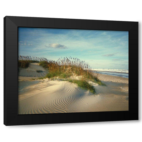 Sand Dunes Black Modern Wood Framed Art Print by Anonymous
