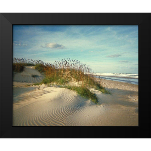 Sand Dunes Black Modern Wood Framed Art Print by Anonymous