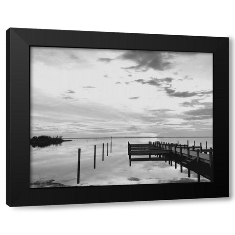 Sunset Pier Black Modern Wood Framed Art Print by Turek, Eve