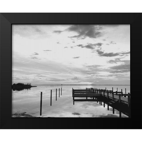 Sunset Pier Black Modern Wood Framed Art Print by Turek, Eve