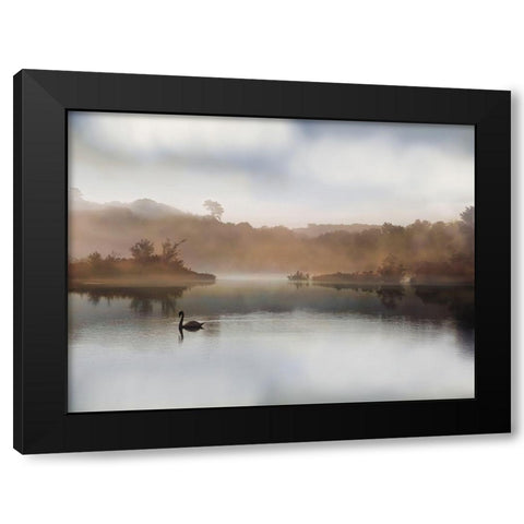 Morning on the River Black Modern Wood Framed Art Print by Rega,  S.