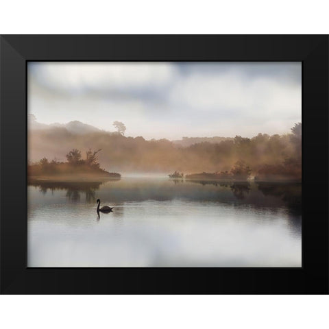 Morning on the River Black Modern Wood Framed Art Print by Rega,  S.