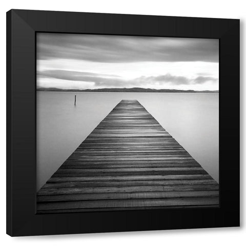 Evening Jetty Black Modern Wood Framed Art Print with Double Matting by Mun, M.