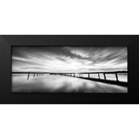 Sunset at Long Pier Black Modern Wood Framed Art Print by Ivanova, Z.