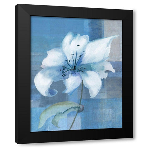 Lily Abstract Black Modern Wood Framed Art Print with Double Matting by Anonymous