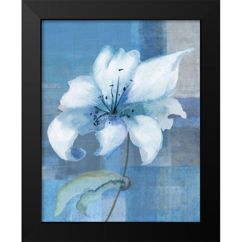 Lily Abstract Black Modern Wood Framed Art Print by Anonymous