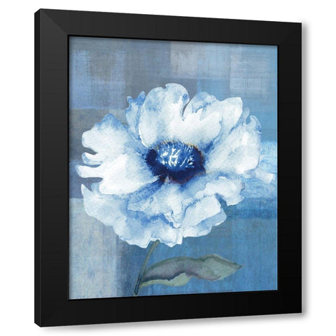 Spring Flower Abstract Black Modern Wood Framed Art Print by Anonymous