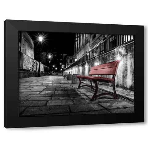 Night Bench Black Modern Wood Framed Art Print with Double Matting by Outchill, L.