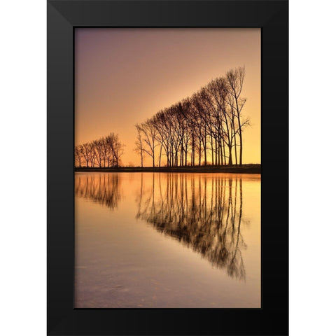 Reflections Black Modern Wood Framed Art Print by Anonymous