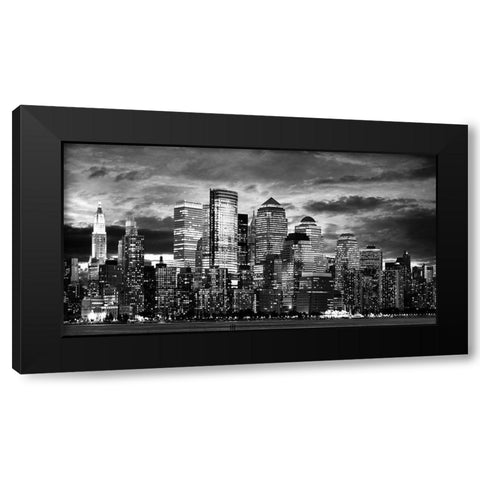Manhattan Night Light I Black Modern Wood Framed Art Print by Anonymous