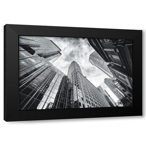 Skyscrapers Black Modern Wood Framed Art Print by Graciet, Stephane