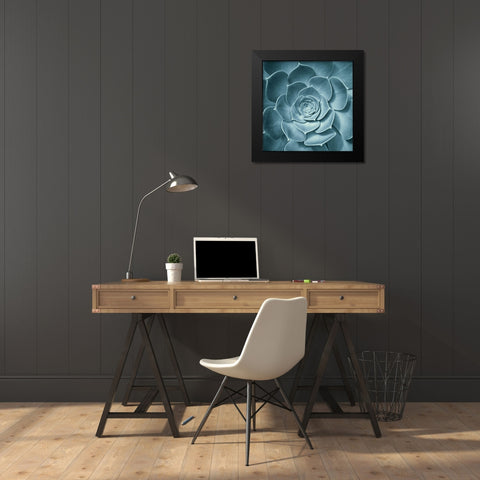 Symmetrical Flora Black Modern Wood Framed Art Print by Spiler