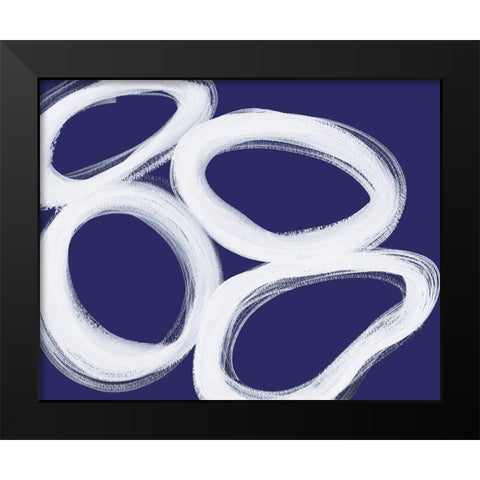 Circular Connections Black Modern Wood Framed Art Print by Inuit