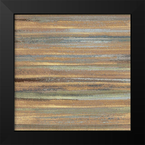 Ochre and Grey Abstract Il Black Modern Wood Framed Art Print by Inuit