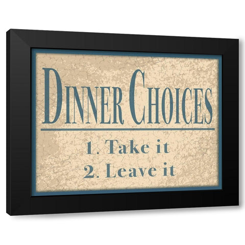 Dinner Choices Black Modern Wood Framed Art Print by Anonymous