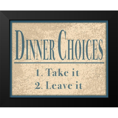 Dinner Choices Black Modern Wood Framed Art Print by Anonymous