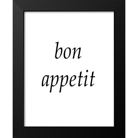 Bon Appetit Black Modern Wood Framed Art Print by Anonymous