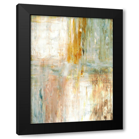 Teal and Green Abstract Painting Black Modern Wood Framed Art Print by Tice, C.