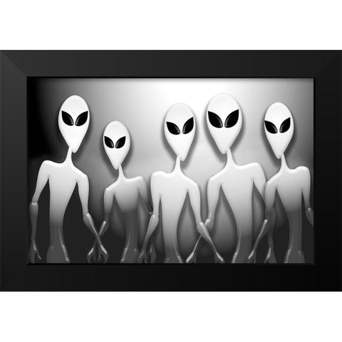 Anyone Home? Black Modern Wood Framed Art Print by Anonymous