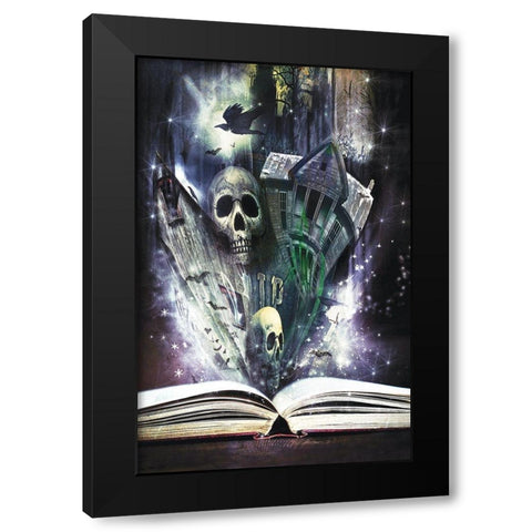 Spooky Stories Come Alive Black Modern Wood Framed Art Print by Cunningham