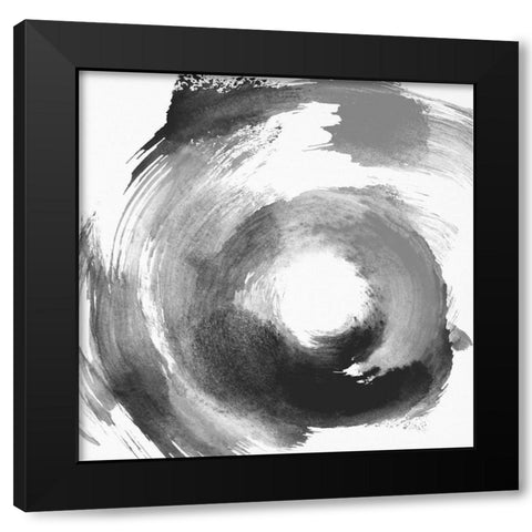 Circular Abstract I. Black Modern Wood Framed Art Print by Anonymous