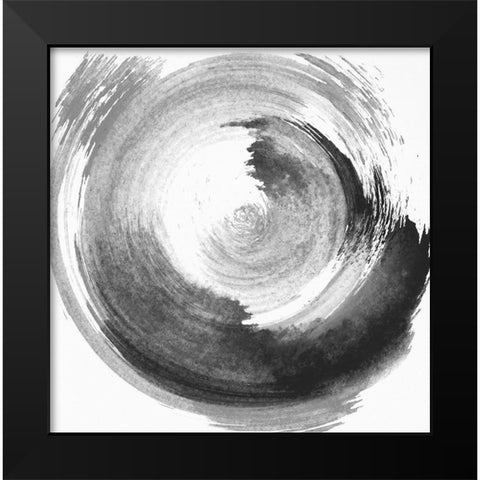 Circular Abstract II. Black Modern Wood Framed Art Print by Anonymous