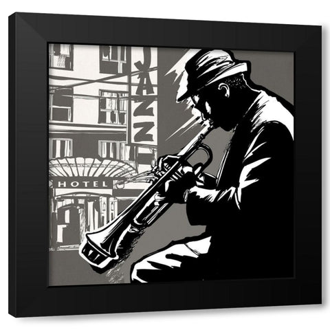 Smooth Jazz  Black Modern Wood Framed Art Print by Anonymous