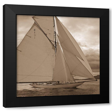 All Sails Unfurled Black Modern Wood Framed Art Print by Anonymous
