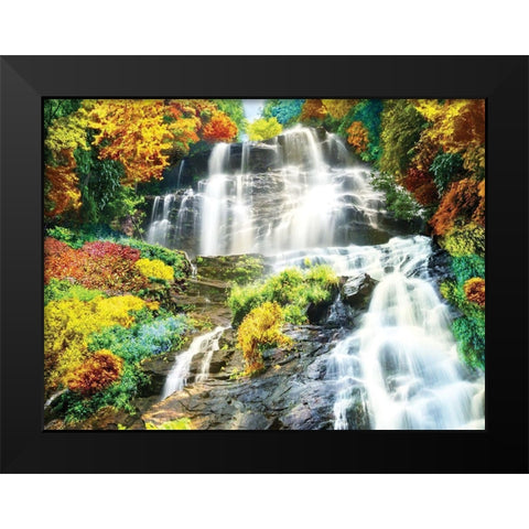 Majestic Falls Black Modern Wood Framed Art Print by Anonymous